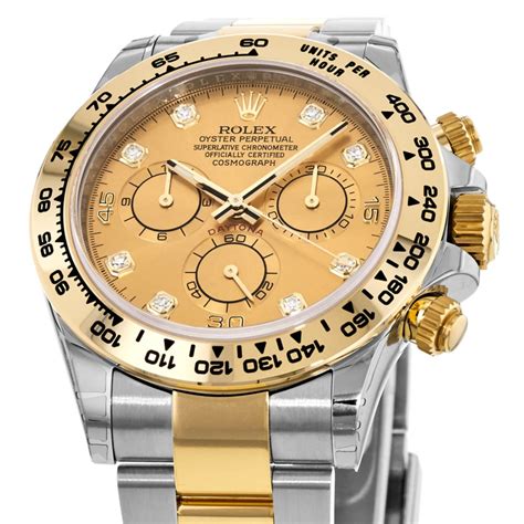 rolex daytona for sale bimetal|rolex daytona champagne diamond dial.